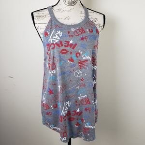 Modern Lux Patriotic Gray Top XL